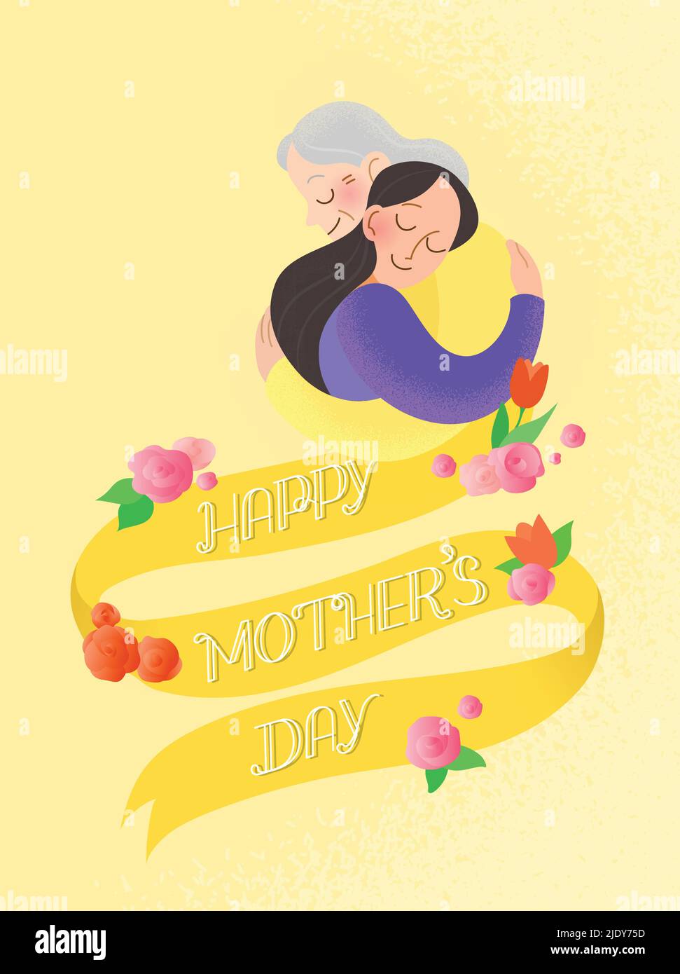 Happy Mother's Day vector celebration card with removable text in