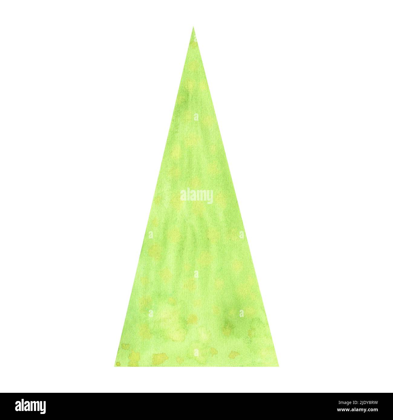 Christmas tree texture isolated on white background. Watercolor hand