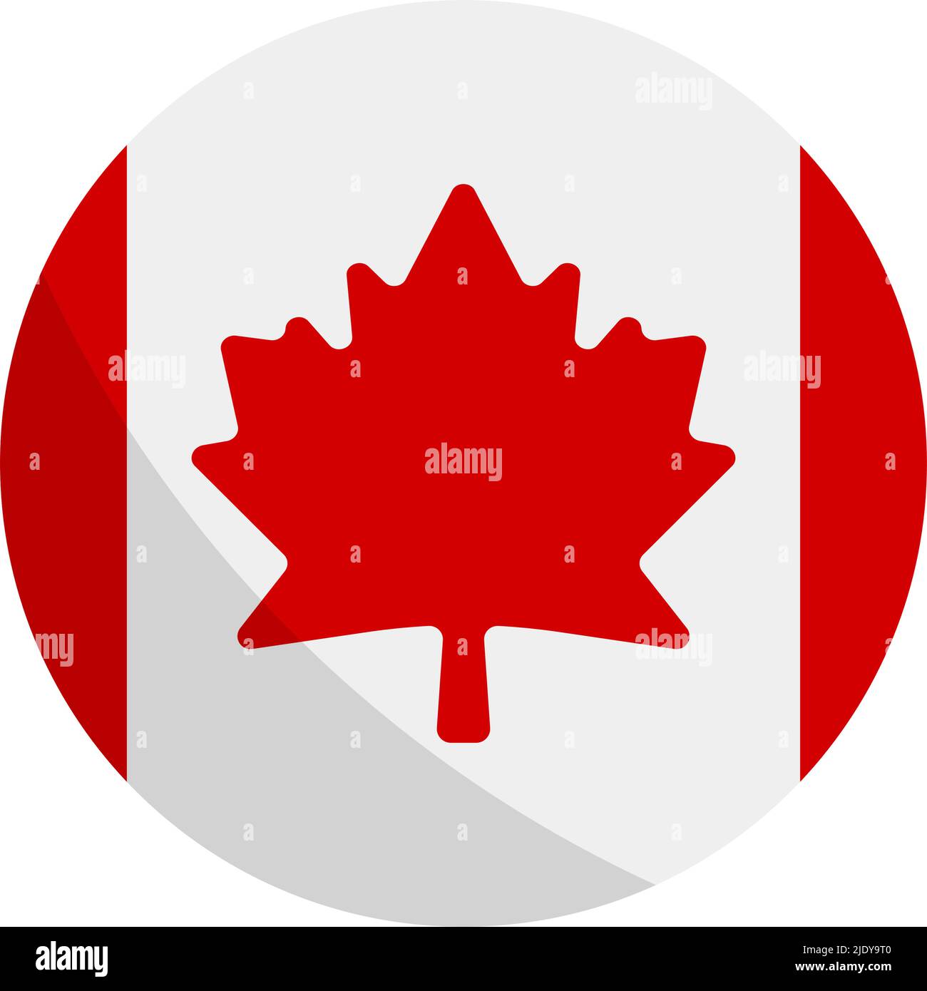 Modern round Canadian flag icon. Editable vector Stock Vector Image