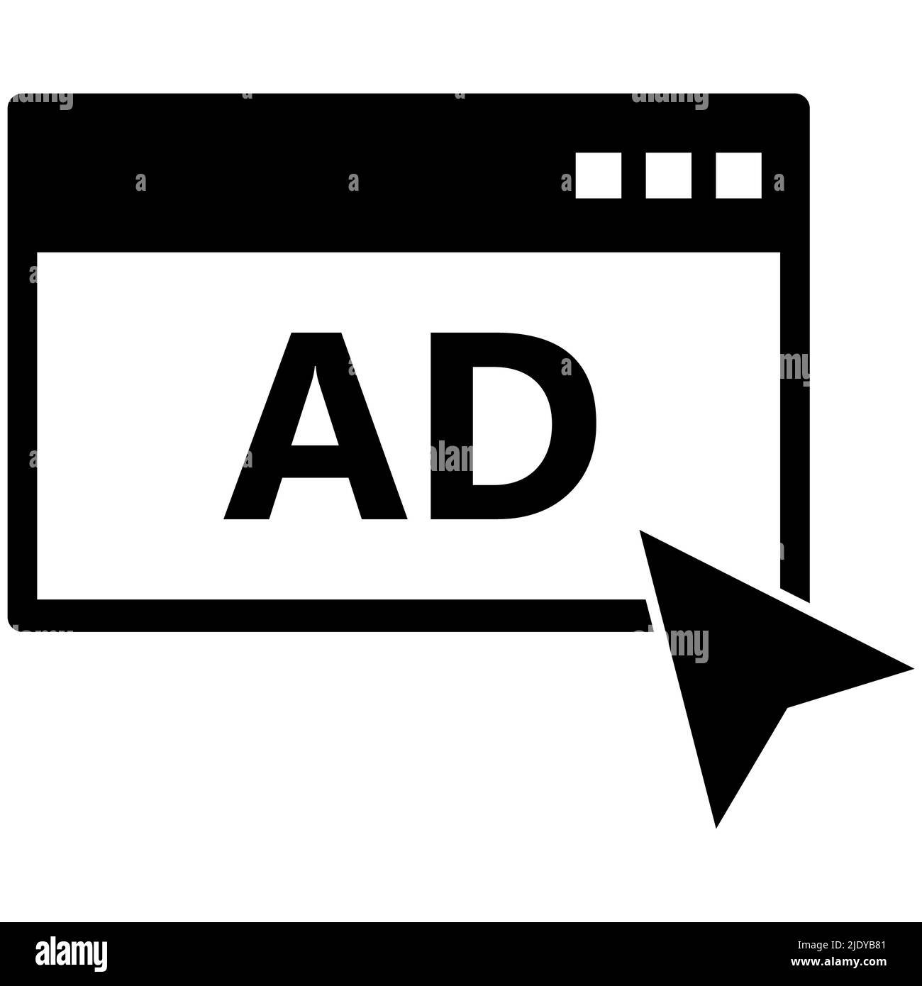 ad icon on white background. click advertising sign. click marketing ...