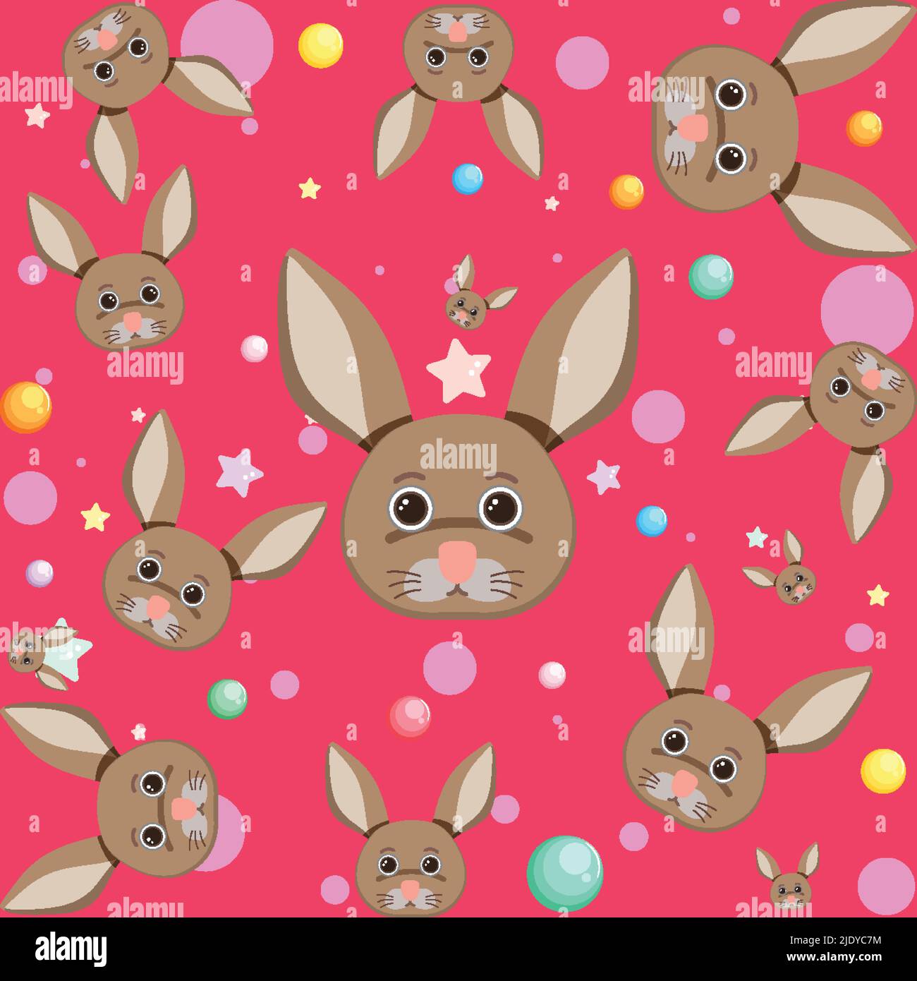 Cute rabbit seamless pattern illustration Stock Vector Image & Art - Alamy