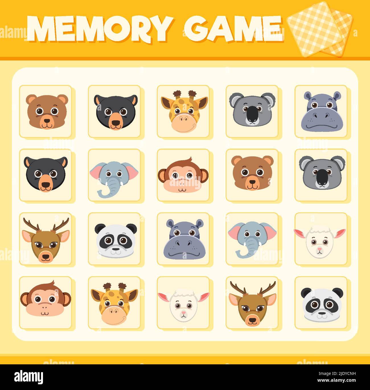 Animal memory card game illustration Stock Vector Image & Art Alamy