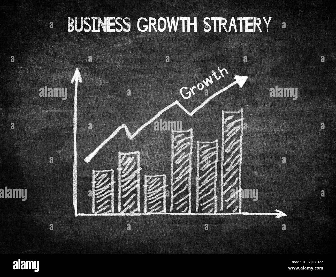 Creativity concept chalkboard letters of business growth strategy words
