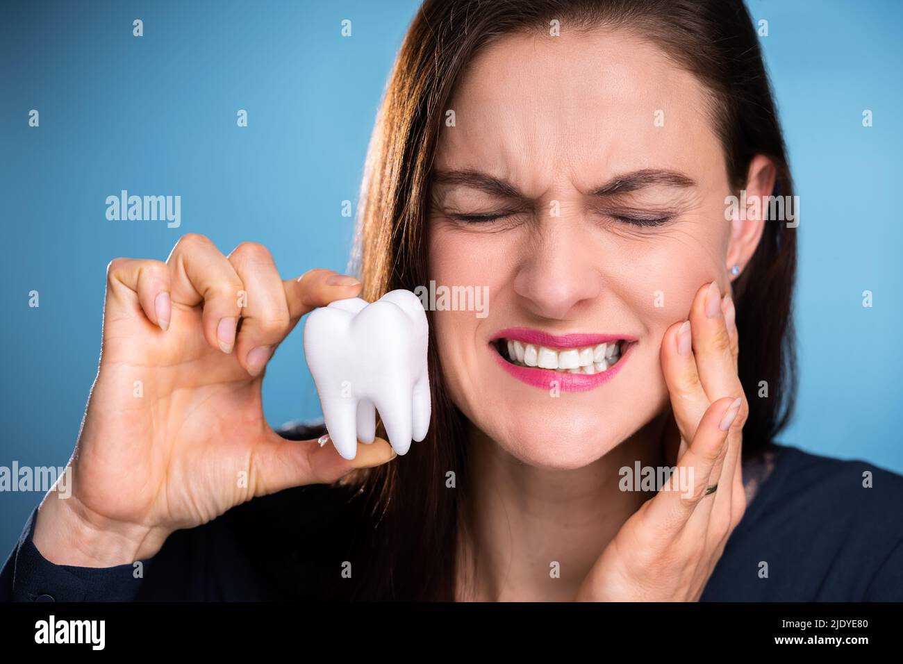 Sore Tooth And Decay. Woman Dental Health. Teeth And Mouth Stock Photo
