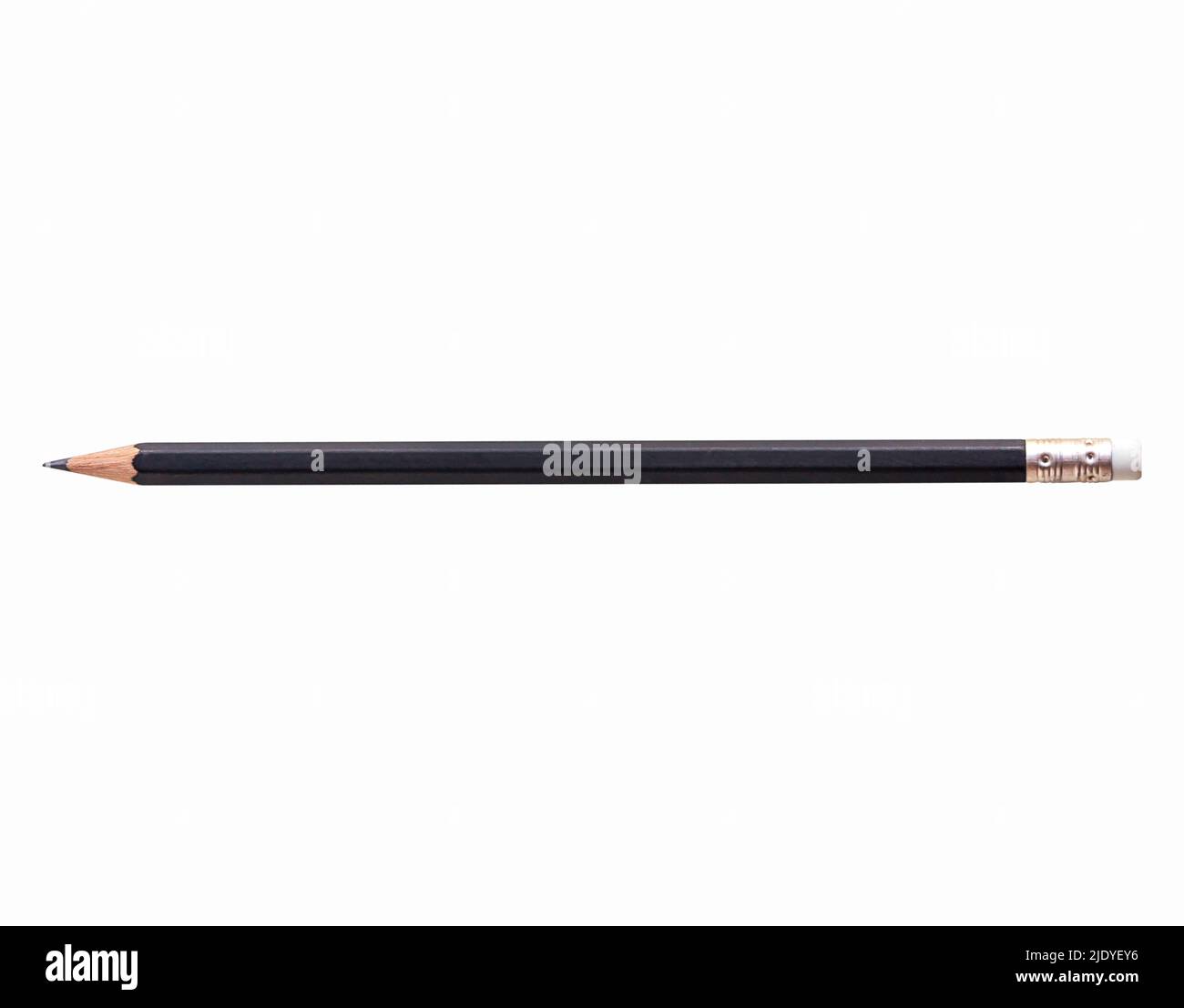 Top view with black pencil isolated on white background Stock Photo