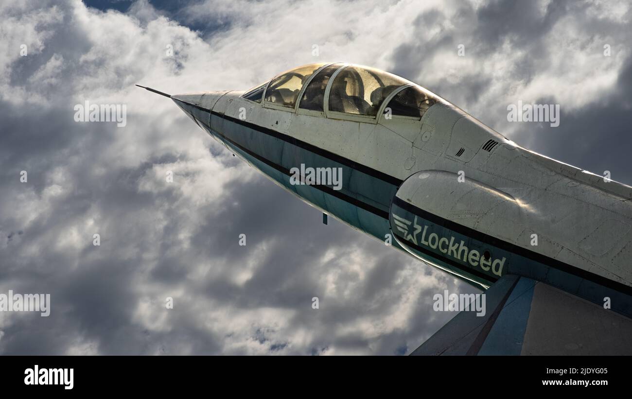 Lockheed Martin F-104 Starfighter against a cloudy sky Stock Photo