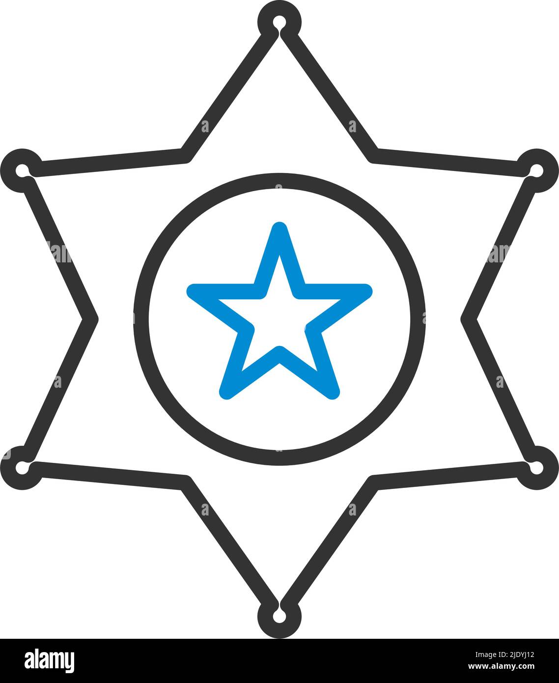 Sheriff Badge Icon. Editable Bold Outline With Color Fill Design ...