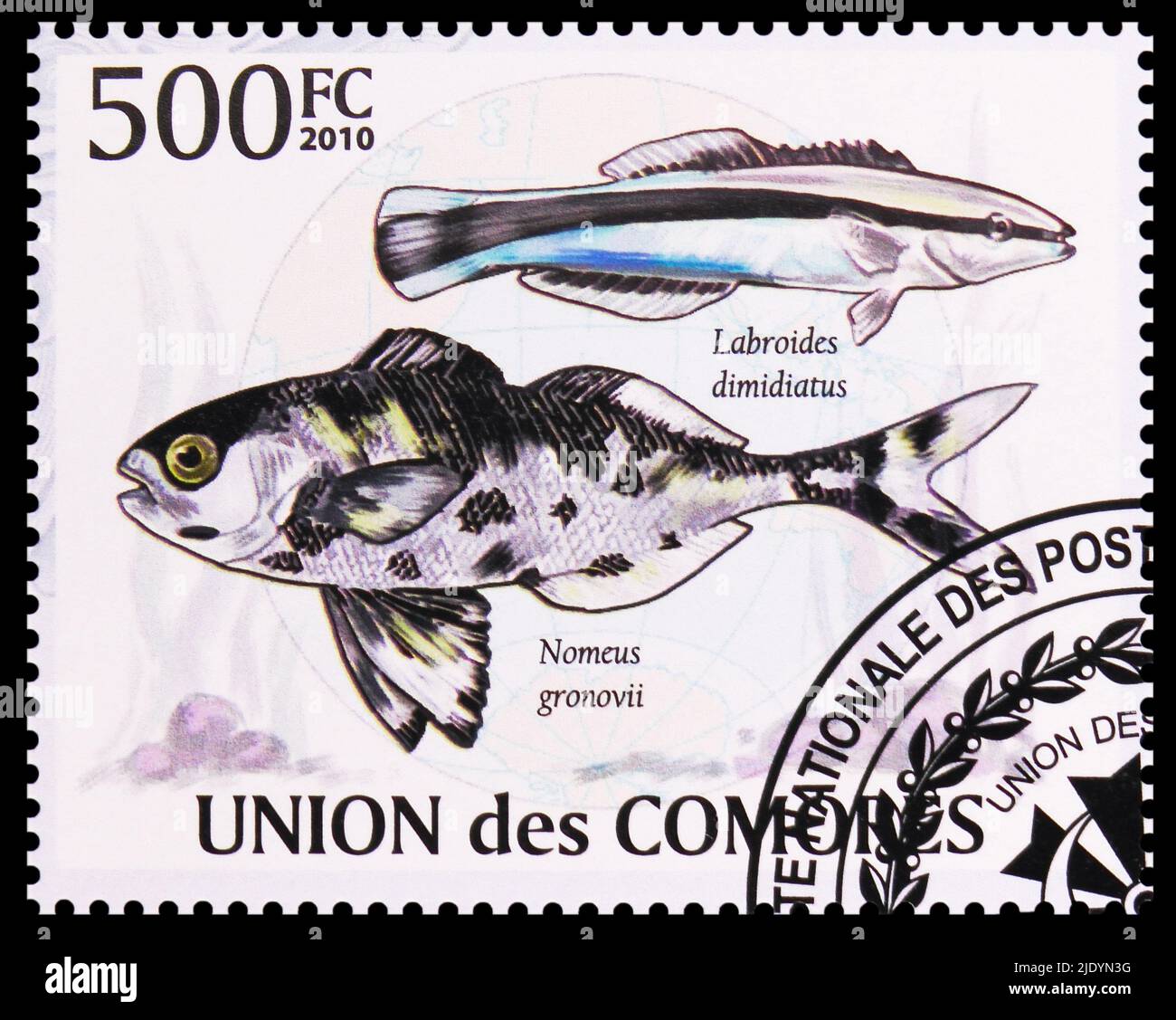 MOSCOW, RUSSIA - JUNE 17, 2022: Postage stamp printed in Comoros shows