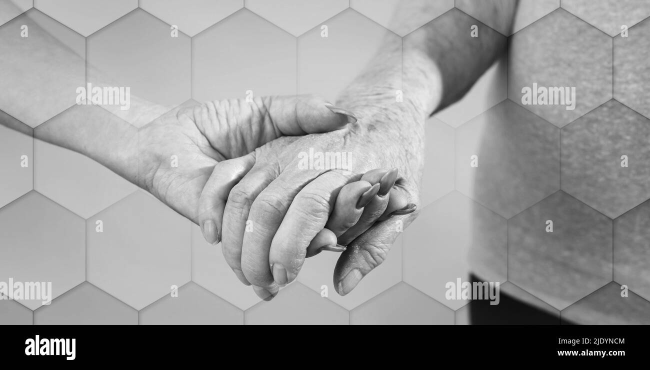 Doctor patient holding hands Black and White Stock Photos & Images - Alamy