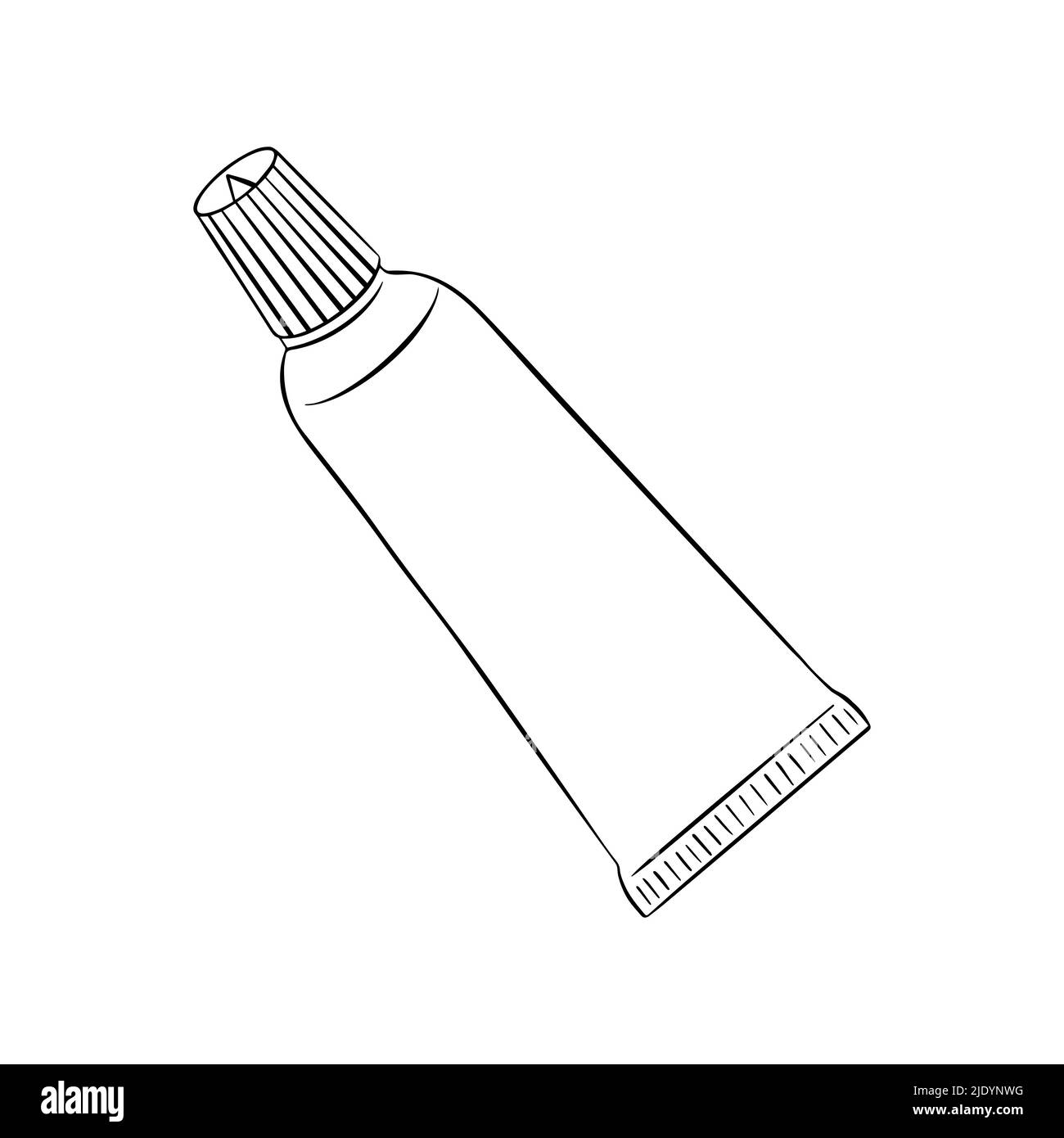 Hand drawn doodle tube isolated on white background. Vector illustration. Stock Vector