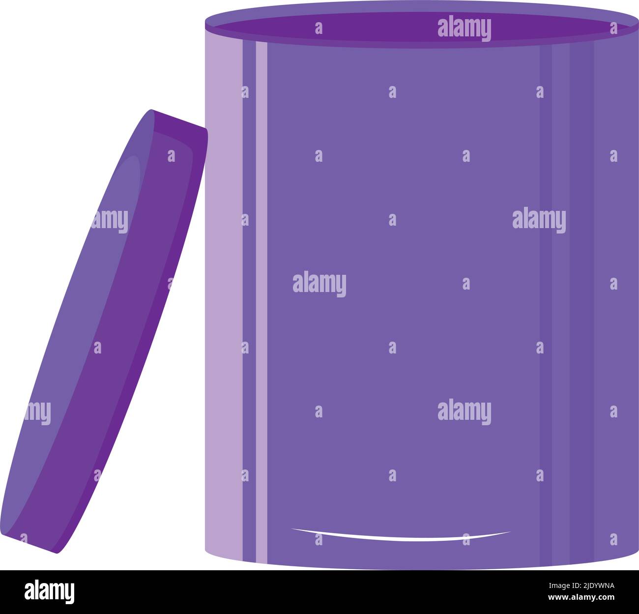 Trash can with lid semi flat color vector object Stock Vector
