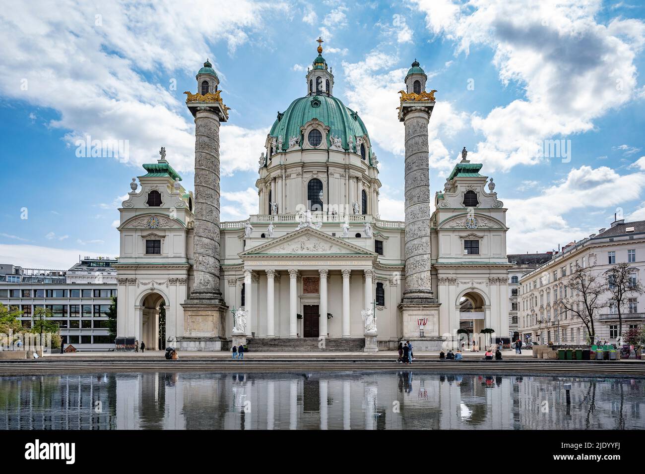 Karlskirche church in Vienna, Austria Stock Photo
