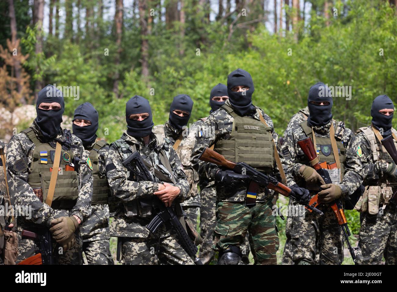 BUCHA, UKRAINE Jun. 17, 2022 Members of the Bucha territorial