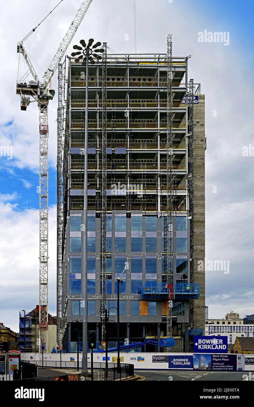 New build grade A offices Bank House on Pilgrim Street Newcastle by Bowmer and Kirkland June