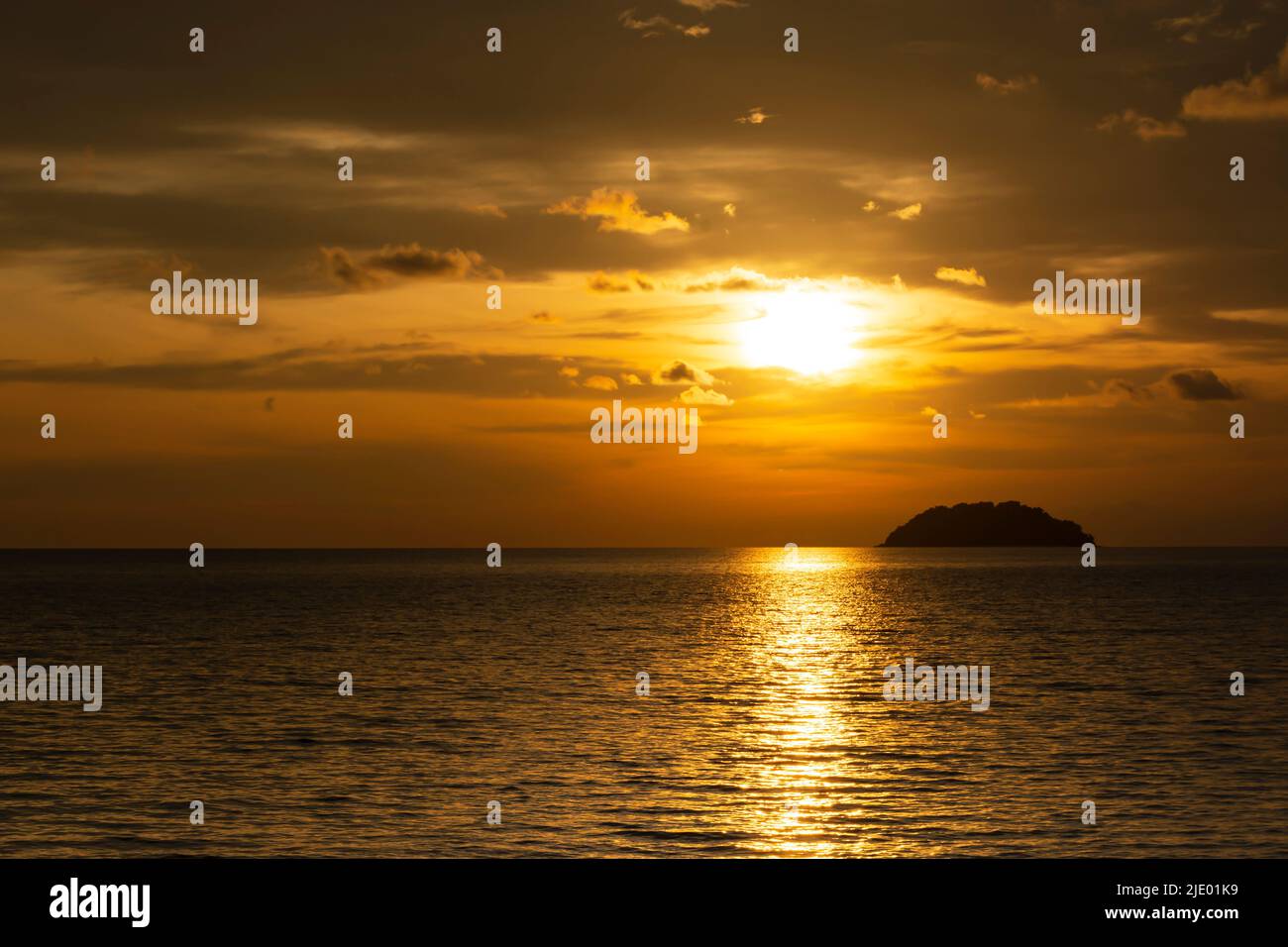 Beautiful Sunset At The Beach, Tanjung Aru Beach, Kota Kinabalu, Borneo 