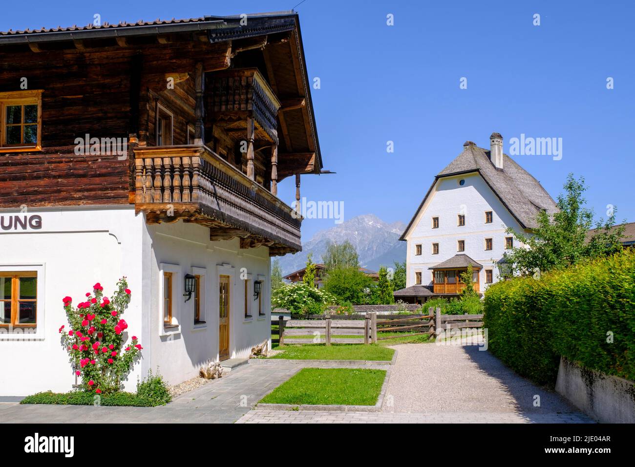 Rectory and House of Encounter, Maria Alm, Salzburger Land, Austria Stock Photo
