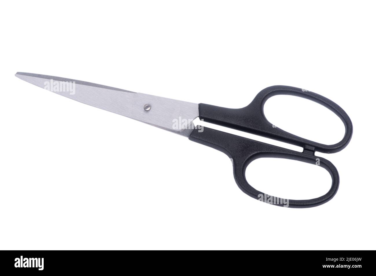 New black stationery scissors isolated on white background Stock Photo
