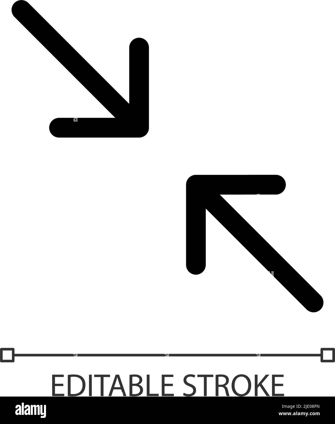Exit full screen mode white linear ui icon Stock Vector