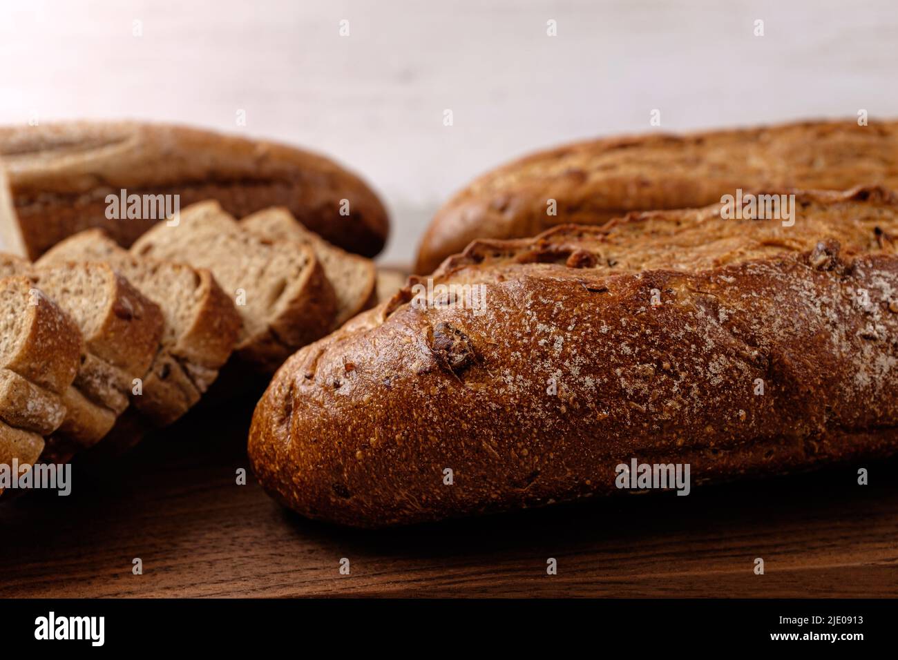 bread with grains. baguette with grains. french food culture Stock