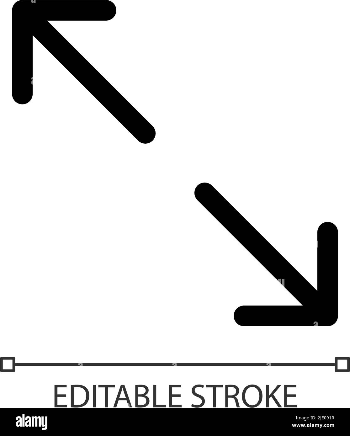 Enlargement white linear ui icon Stock Vector