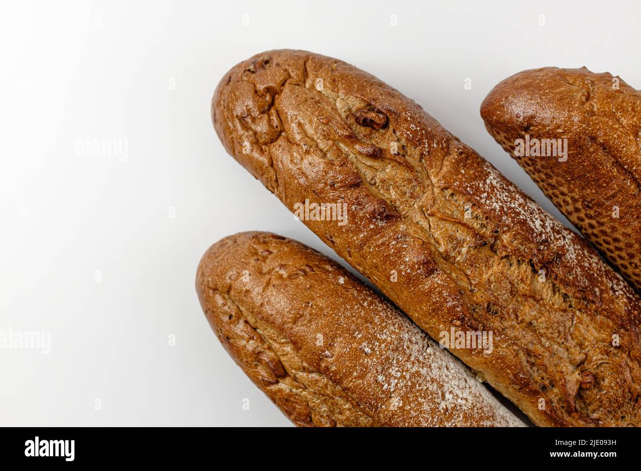 bread with grains. baguette with grains. french food culture Stock