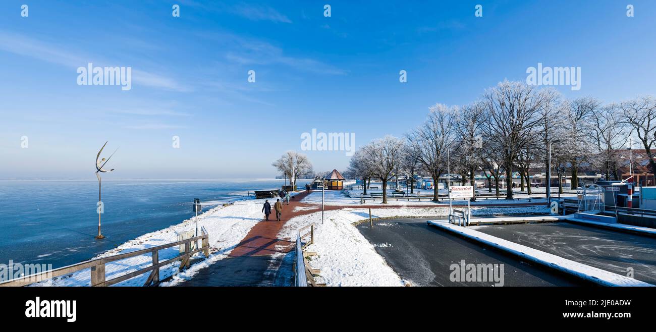 Steinhuder Promenade Winterpanorama Stock Photo