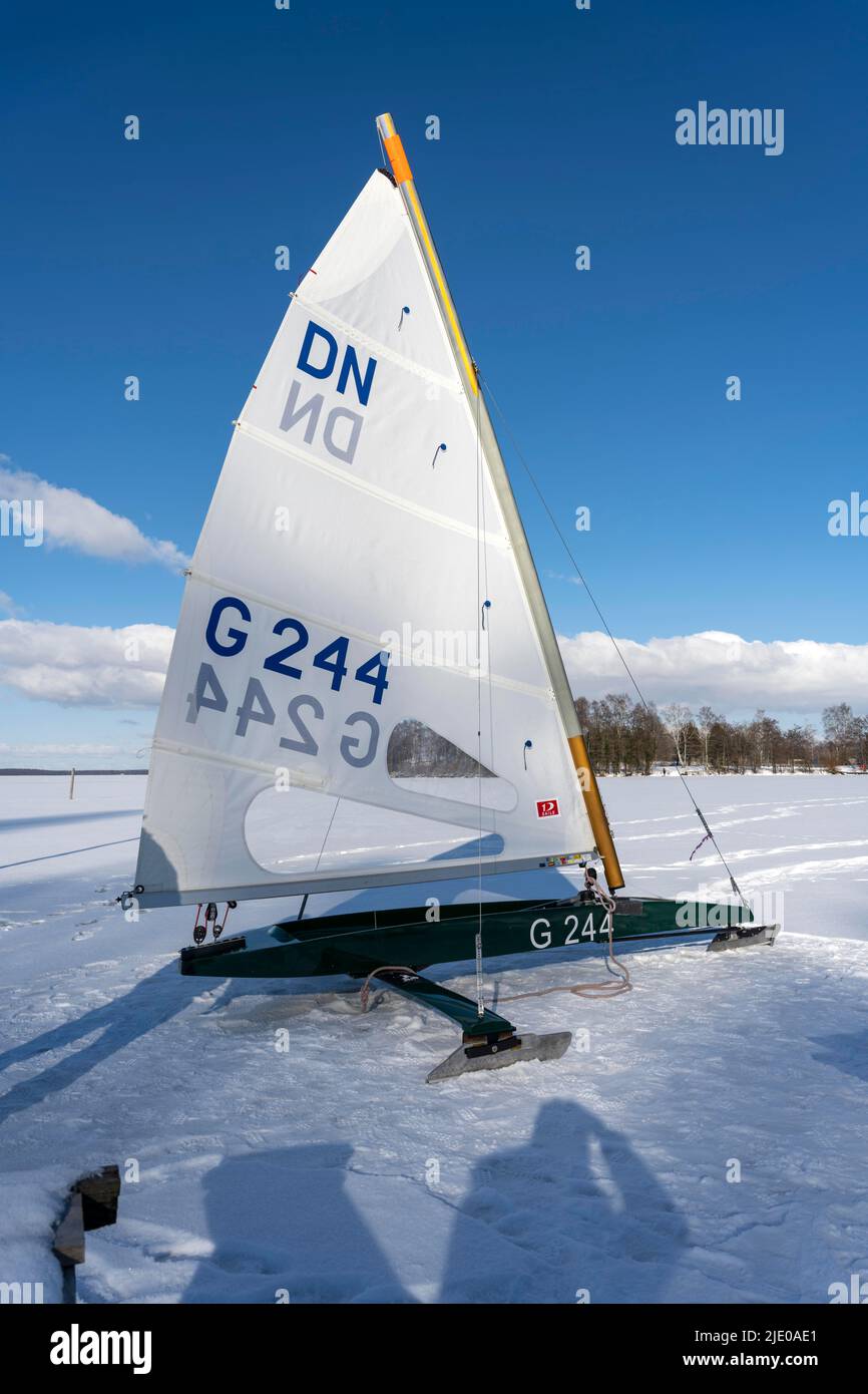 Ice Gliders on Lake Steinhude Winter Stock Photo Alamy