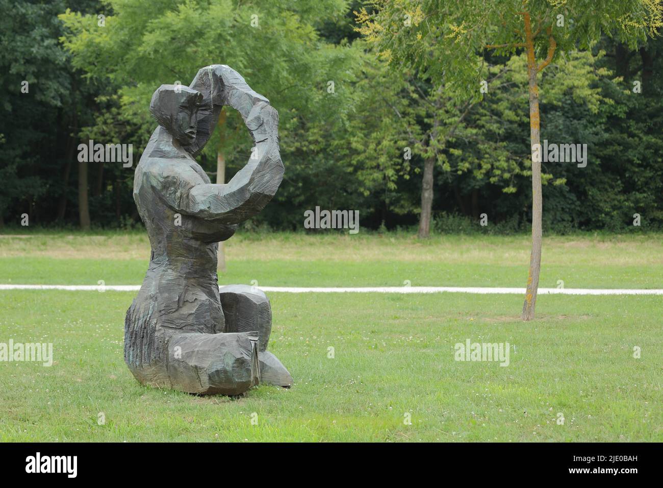 Sculpture Polyanthe by Dietrich Klinge 2000 in the sculpture park in Eschborn, Taunus, Hesse, Germany Stock Photo