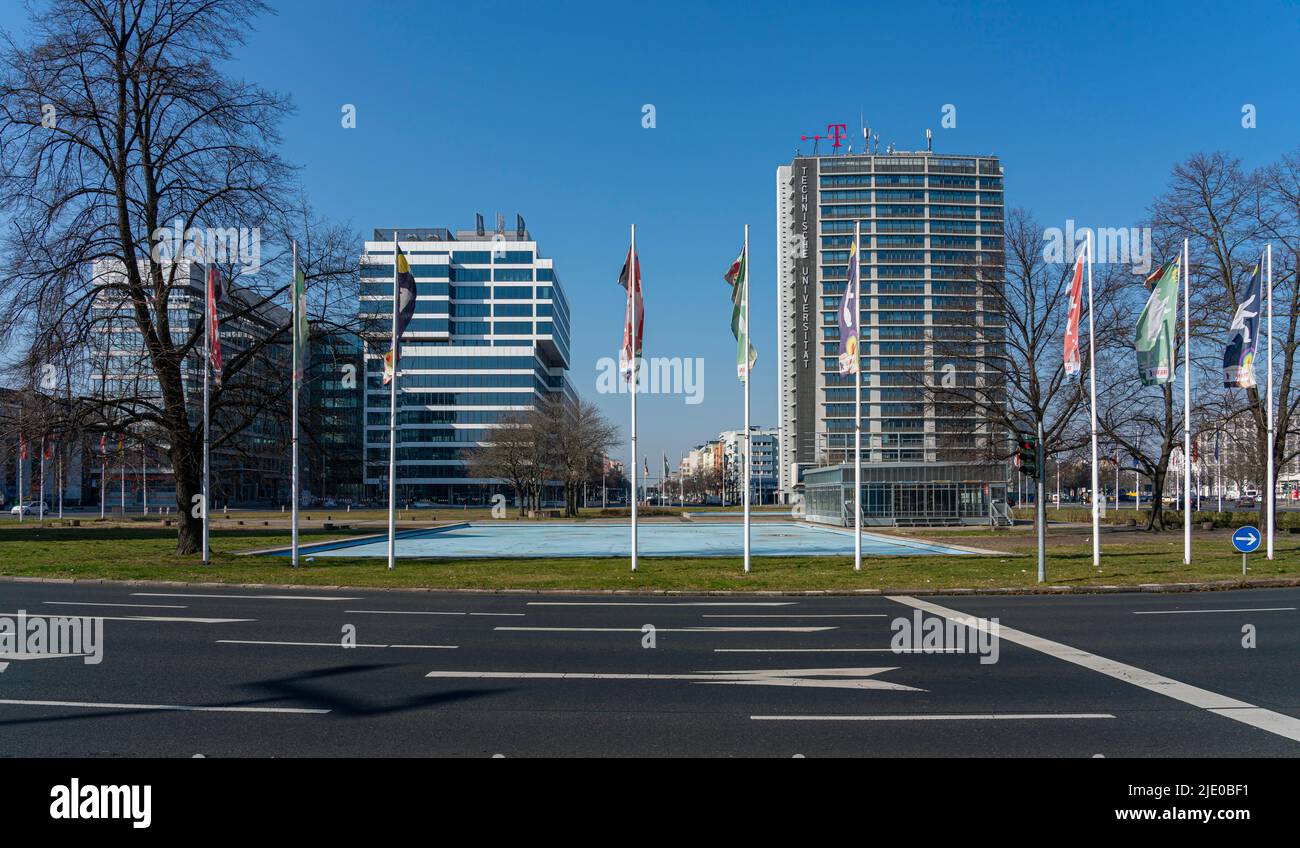 Highrise buildings and commercial buildings at ErnstReuterPlatz, Charlottenburg, Berlin