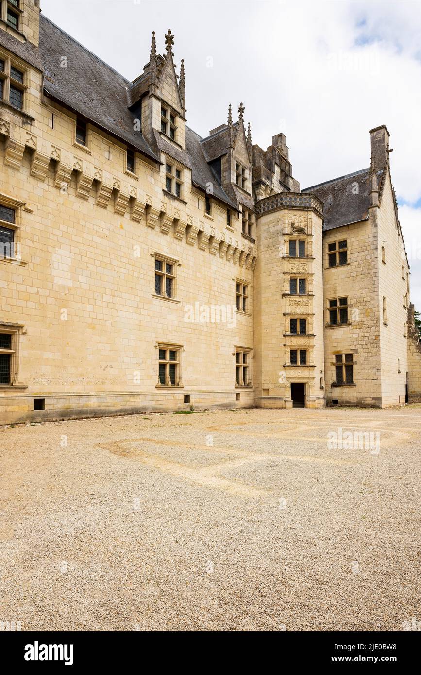 The Château de Montsoreau is a late Gothic style castle  built in the Loire riverbed. It is located in market town of Montsoreau. Maine-et-Loire dépar Stock Photo