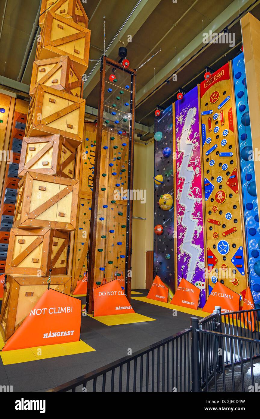 Climbing walls, Climbing Arena, Center Parcs, Park near Leutkirch, Allgaeu, BadenWuerttemberg