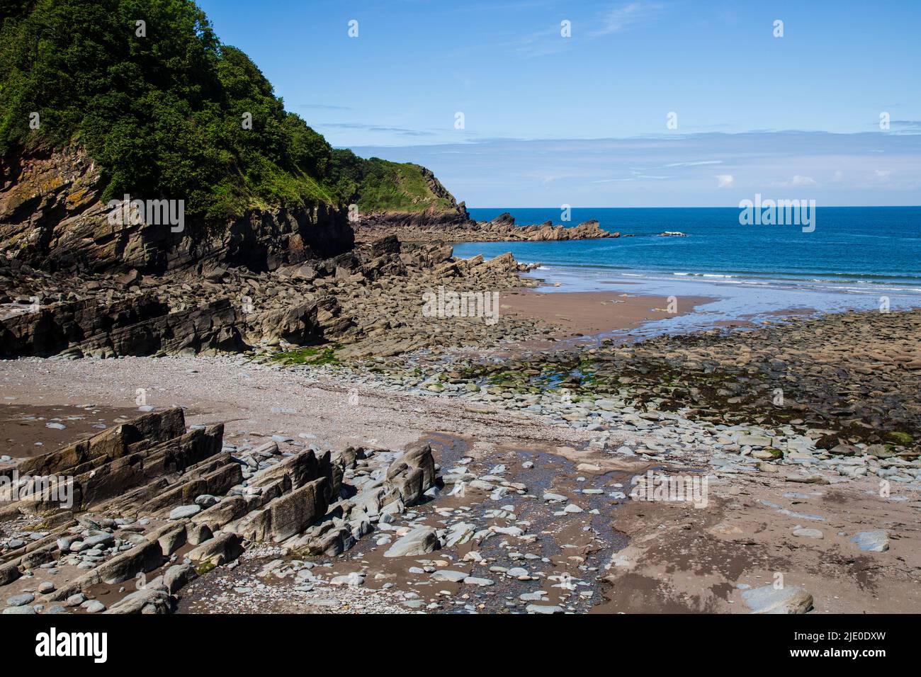 Lee Bay, on the North Devon coast near Woolacombe, in the Exmoor National Park, England, UK. Stock Photo