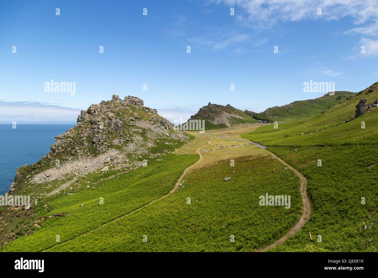 Valley of the Rocks, a popular tourist destination in the Exmoor National Park, Devon. Stock Photo