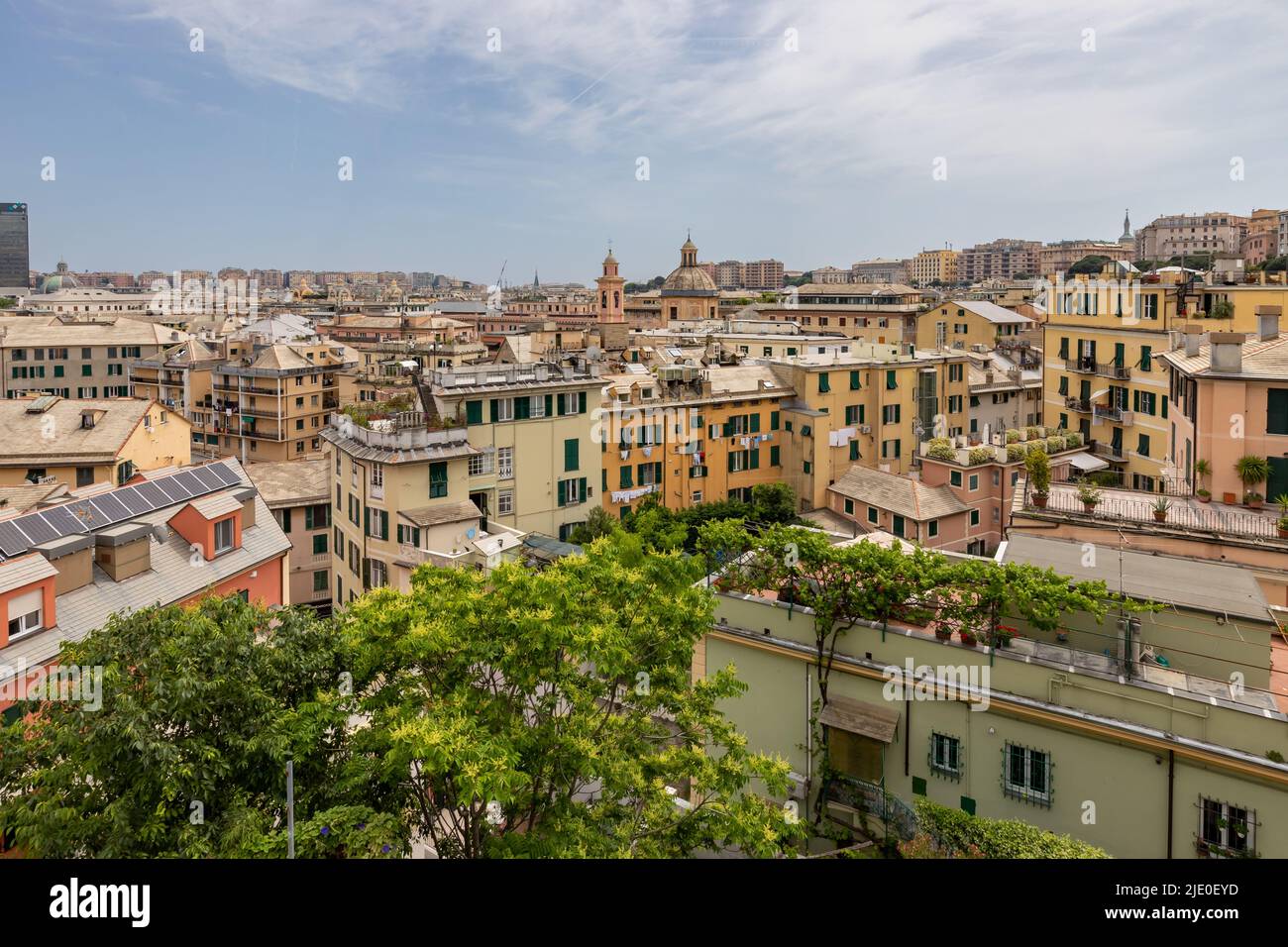 View over the city of Genoa, Genova, Liguria, Italy Stock Photo
