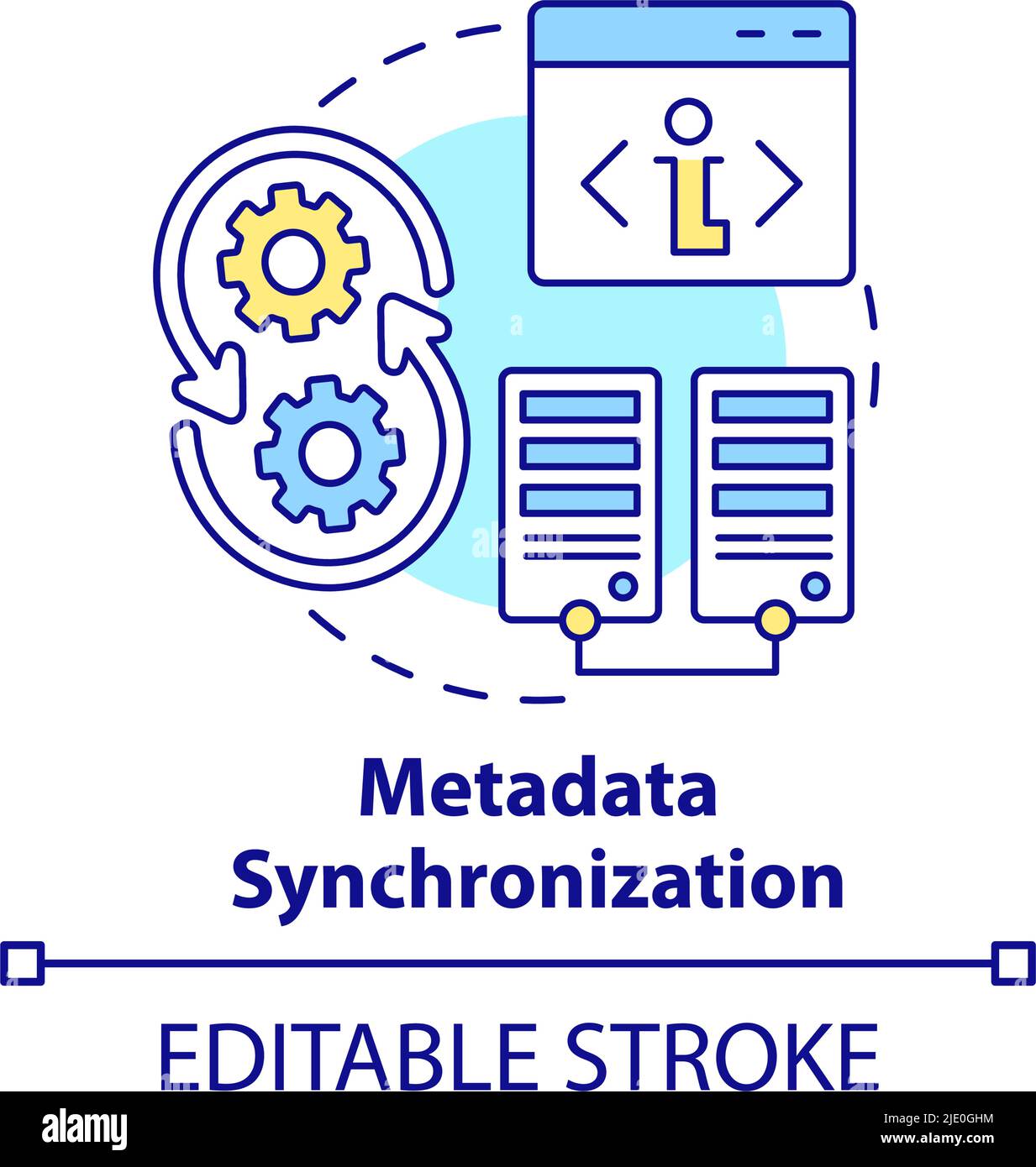 Metadata synchronization concept icon Stock Vector