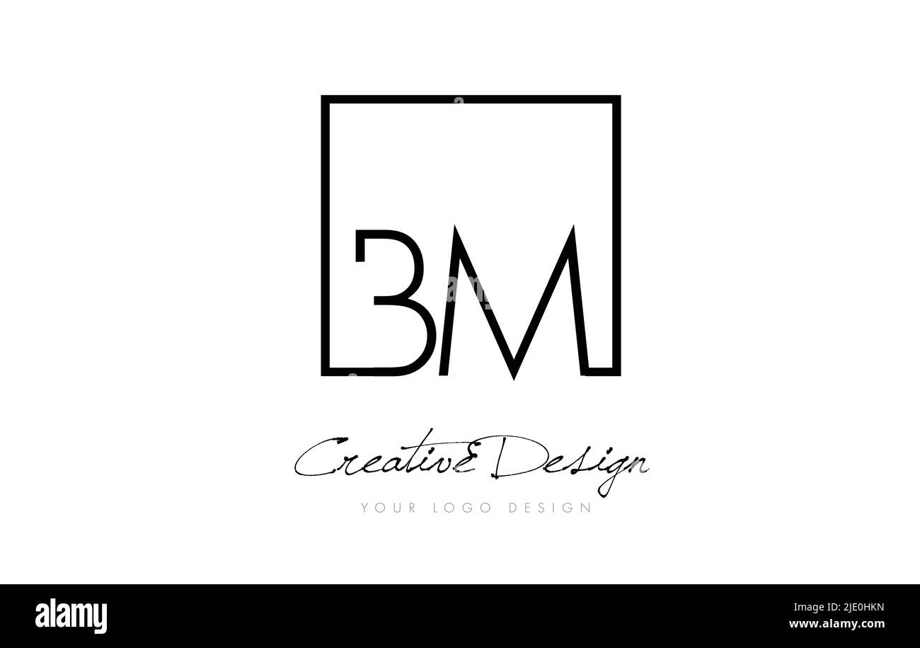 Bm b m letter logo with color block design Vector Image