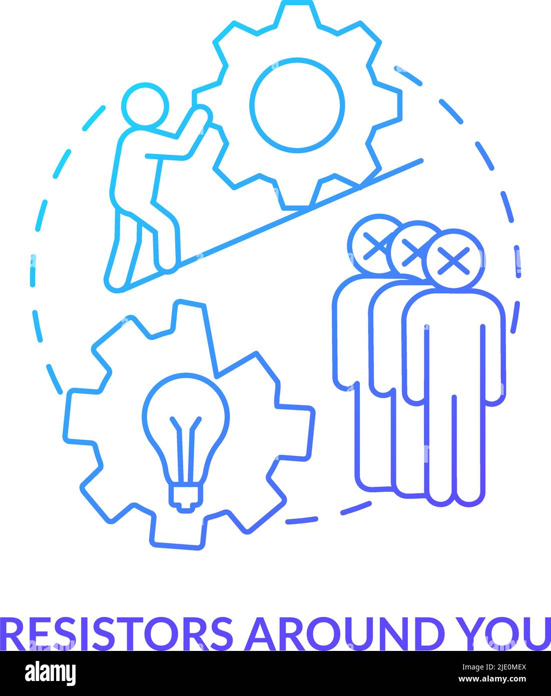 Resistors around you blue gradient concept icon Stock Vector