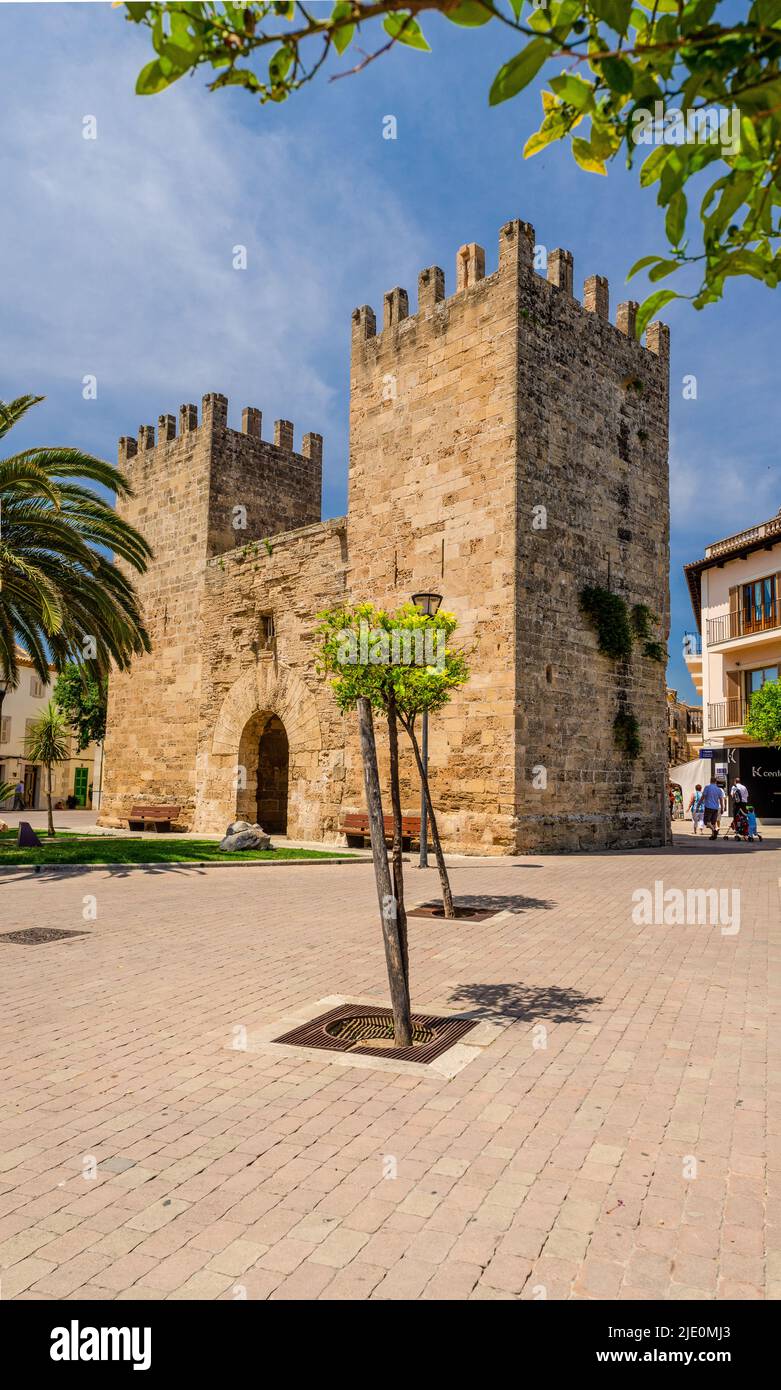 Watchtowers in a Spanish town Stock Photo