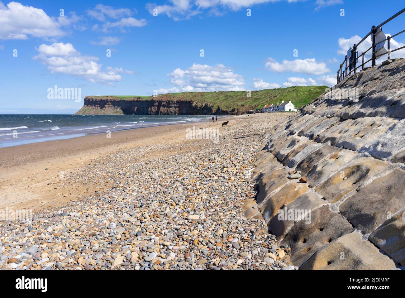Saltburn by the sea Yorkshire with the beach leading to Huntcliff Nature Reserve Saltburn North Yorkshire Redcar and Cleveland England uk gb Europe Stock Photo