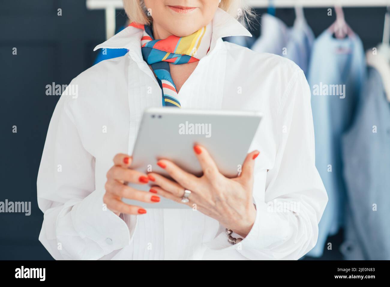 successful aged woman fashion stylist business Stock Photo