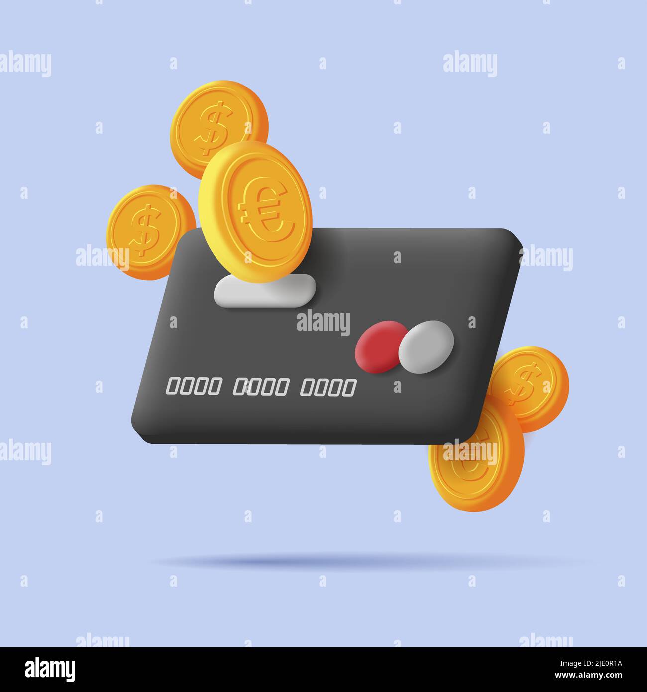 3d black credit banking card with golden coins Stock Vector Image & Art