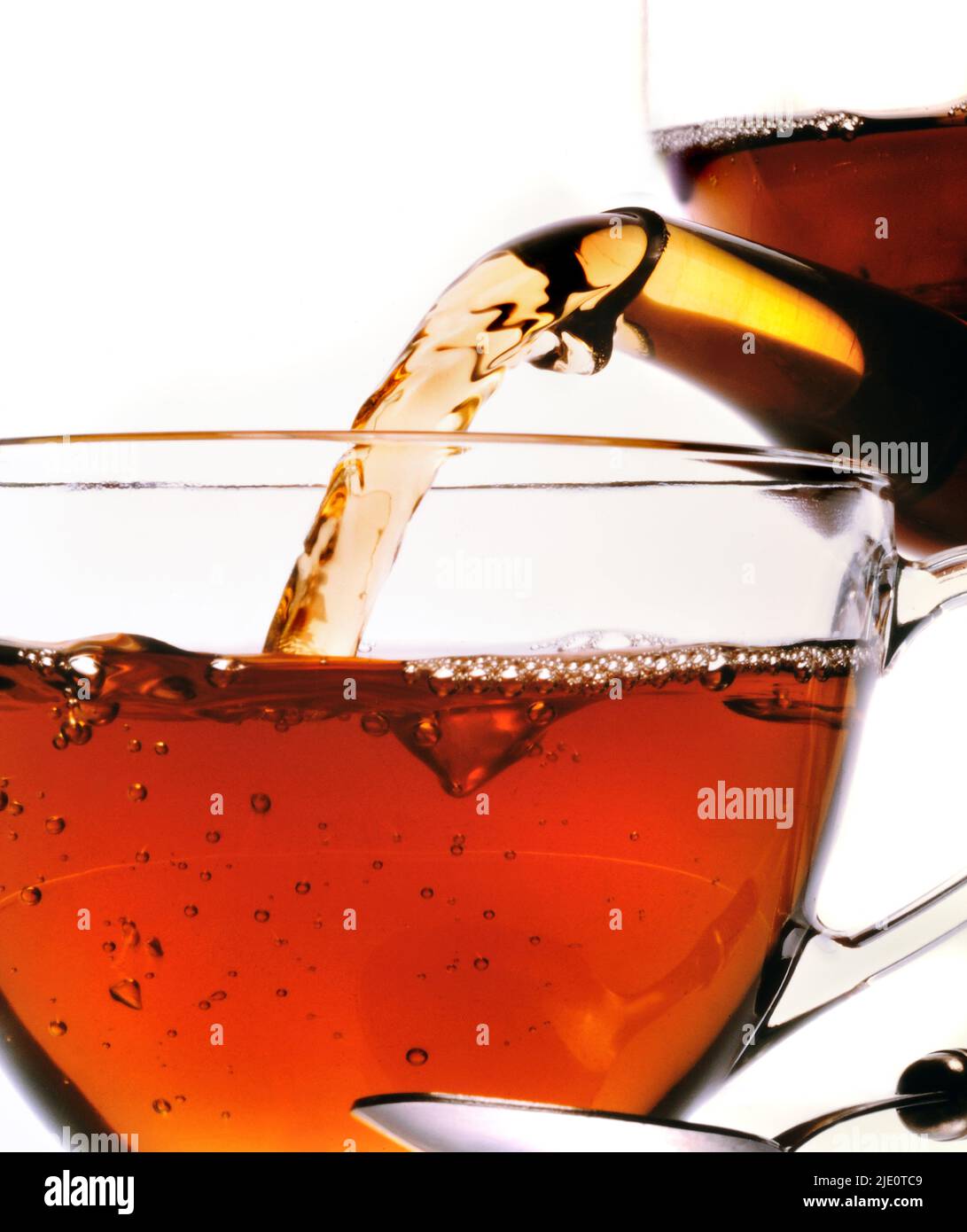 Tea, glass teapot, glass cups Stock Photo Alamy