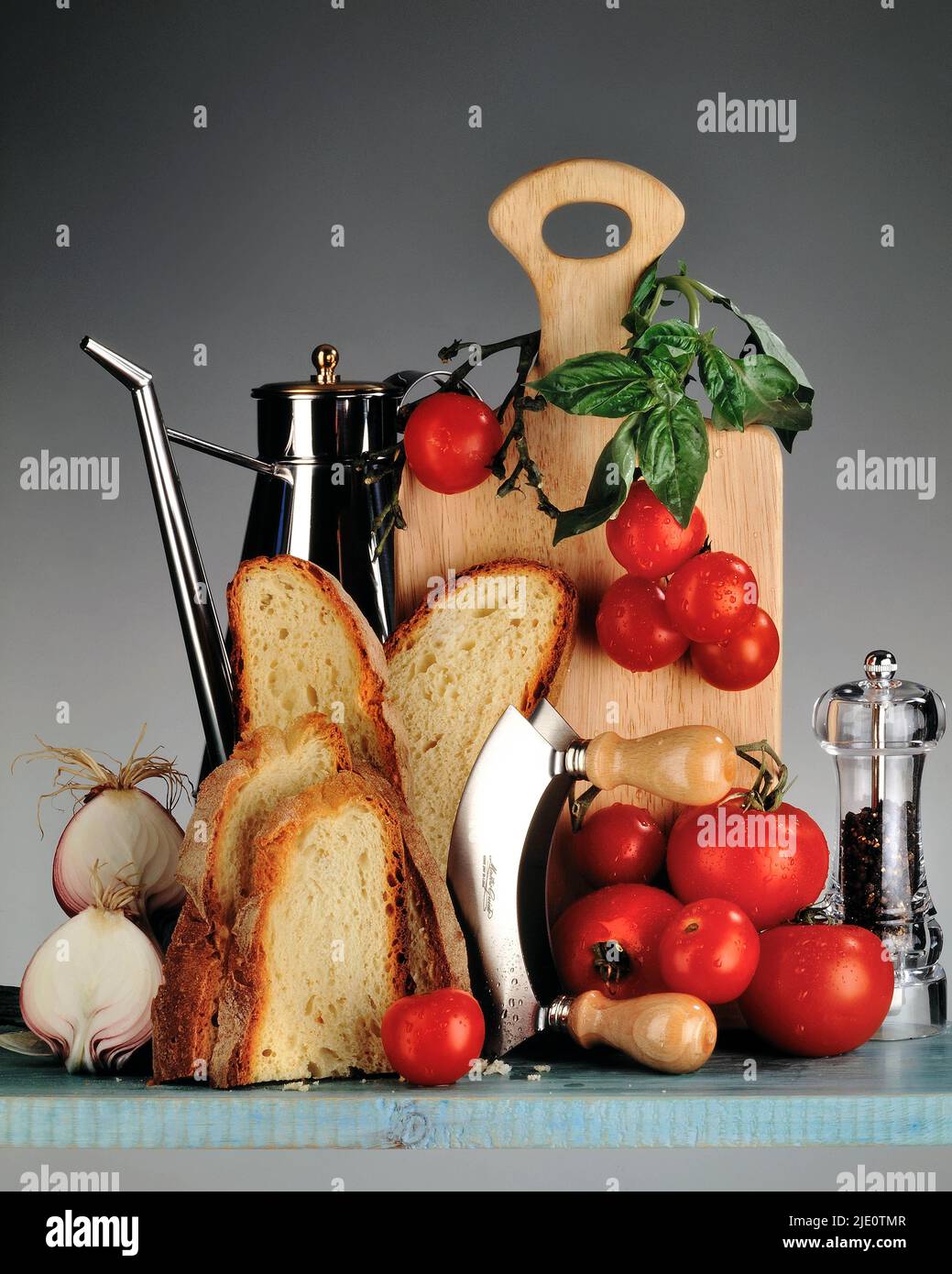 Still life, Food and wine, Mediterranean cuisine. Stock Photo