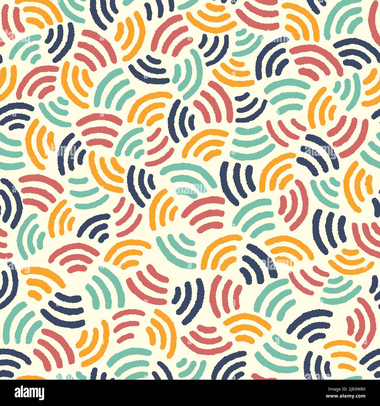 Fun hand drawn abstract seamless pattern, simple geometric background, doodle style - great for textiles, banners, wallpapers, wrapping - vector desig Stock Vector