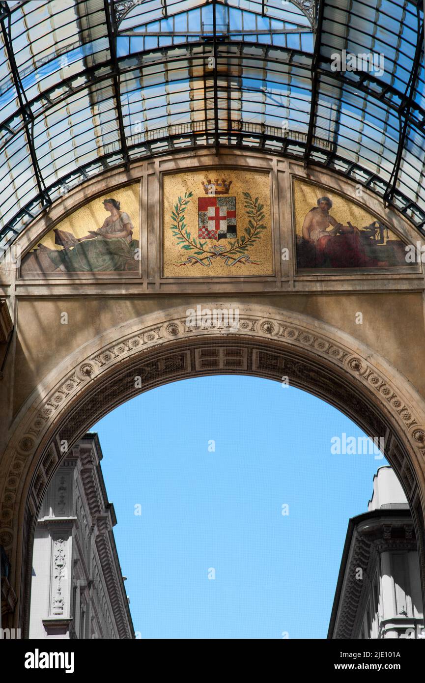 Milan, Vittorio Emanuele II Gallery. Stock Photo