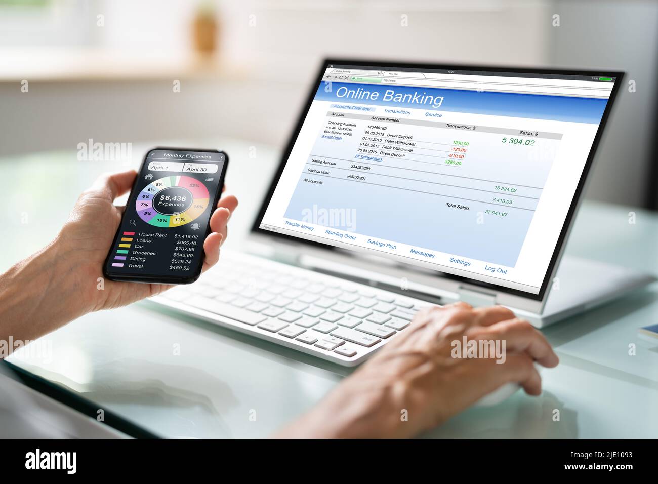 Money Planning Budget Tracker App On Laptop Stock Photo - Alamy