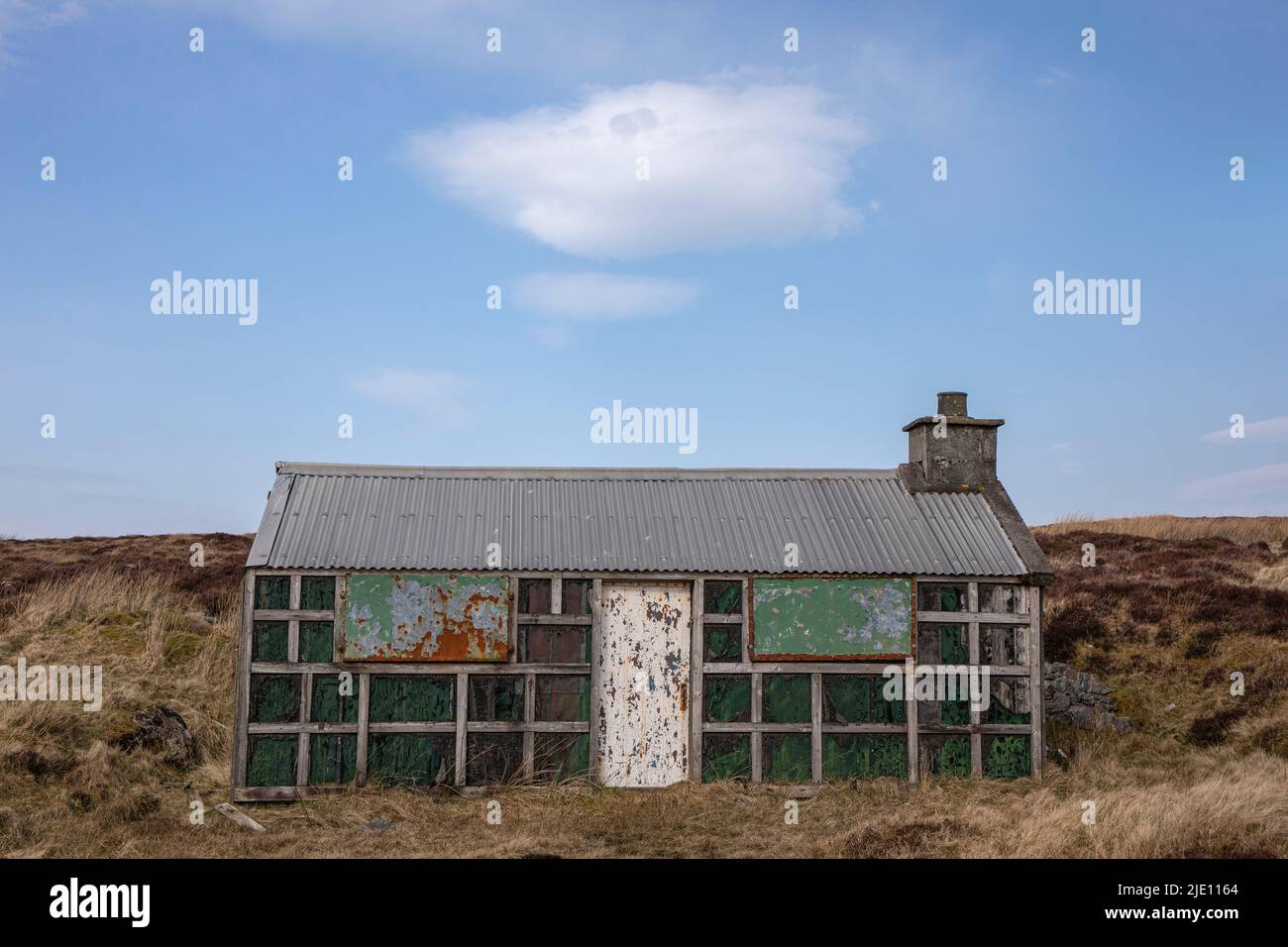 Abandoned bothy, house, Isle of Lewis, Outer Hebrides, Scotland Stock