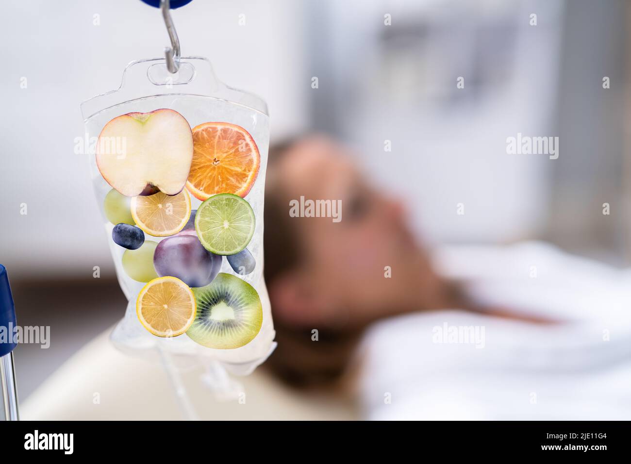 IV Drip Vitamin Infuser Therapy Solution Bag Stock Photo
