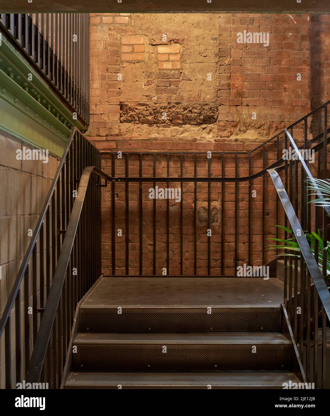 Staircase. 16 Chart Street Engineers Office, London, United Kingdom. Architect: Ian Chalk Architects , 2022. Stock Photo