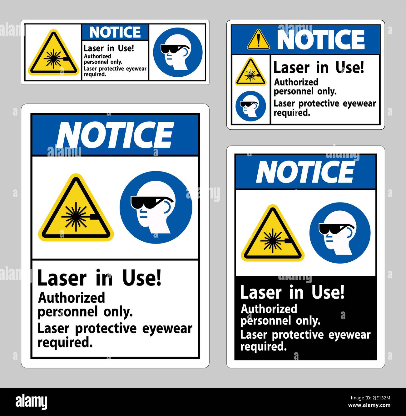 Notice Sign Laser In Use Authorized Personnel Only Laser Protec Stock ...